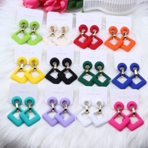 Acrylic Spray Painted Fashion Droop Earrings Diamond Hollow Acrylic Earrings Fashion Jewelry for Women