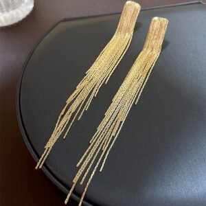 Silver Needle Tassel Earrings Gold Dangle Earring