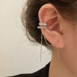 Elegant Long Tassel Ear Bone Clip Earrings