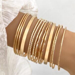 14-Piece Gold Bracelets Set
