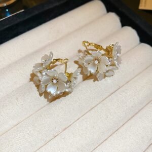 French Retro Pearl Cluster Stud Earrings