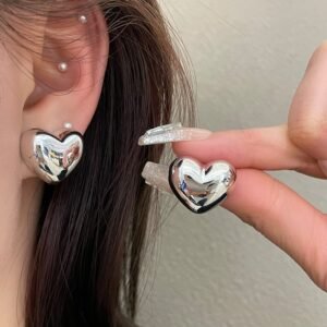 Heart-Shaped Acrylic Stud Earrings