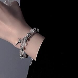 Ice Cracked Bead Bracelet with Star Pendant