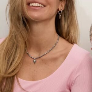 Tiyork Metal Heart Pendant Necklace