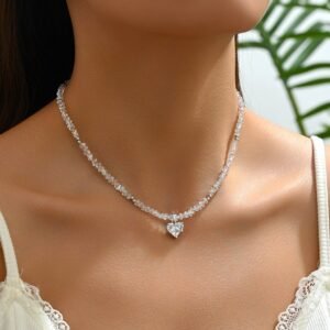 Elegant Crystal Heart Necklace