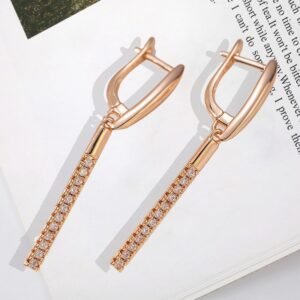 Japanese and Korean Long Dangle Earrings with Diamond